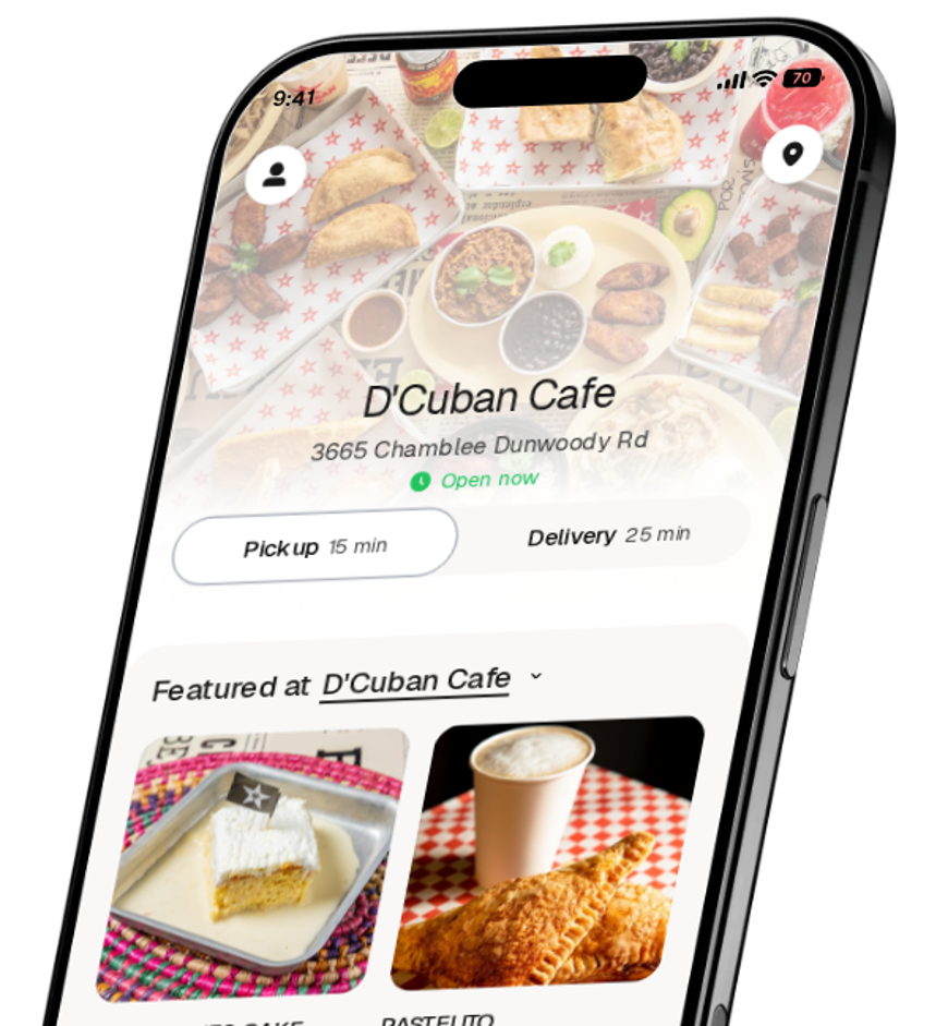 D'Cuban Cafe app preview